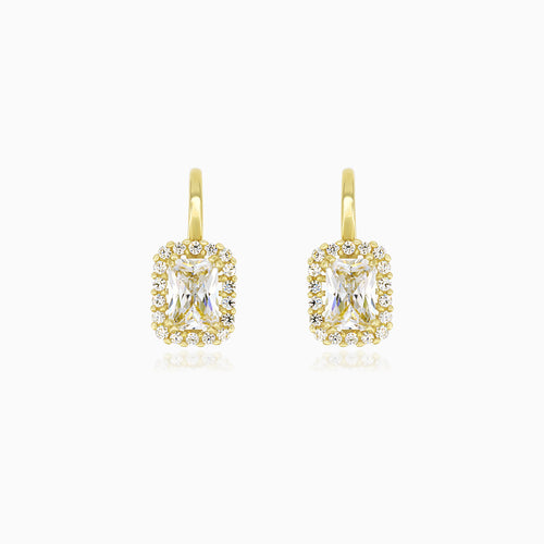 Boucles d’oreilles pendantes royales en or avec zirconiums cubiques