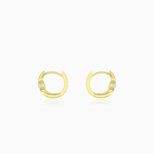 Elegante Zirkonia-Gelbgold-Hoops-Ohrringe