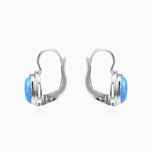 Náušnice s oválným modrým opálem