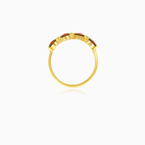 Garnet marquise-cut gold ring