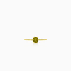 Stylish round cut modavite gold ring