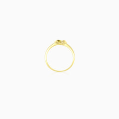 Moldavite round yellow gold women ring