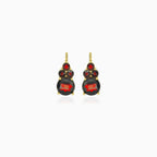 Stylové náušnice s kulatým granátem