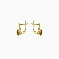 Granat Kissen-Schliff Ohrringe in Krallenfassung