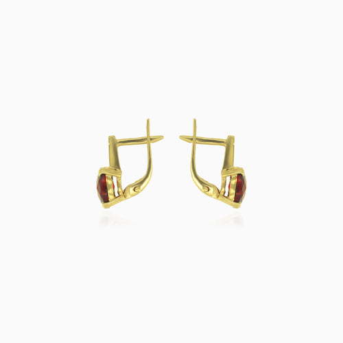 Boucles d’oreilles grenat coussin à serti à griffes