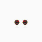 Classic round garnet stud earrings