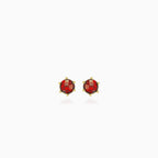 Boucles d’oreilles puces simples en grenat