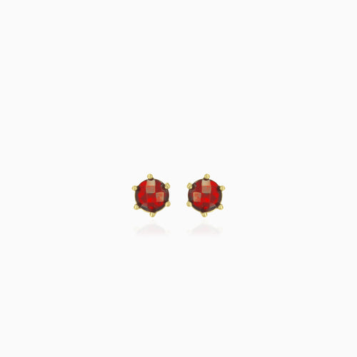 Simple garnet stud earrings