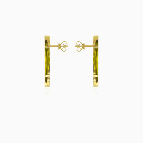 Elegant marquise cut moldavite stud earrings