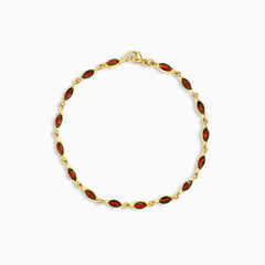 Bracelet en or avec grenats marquise
