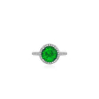 Halo emerald sparkle ring