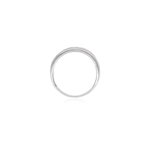 Bague en argent sterling avec opale rose en design triangle.