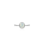 Sterling silver ring with white opal