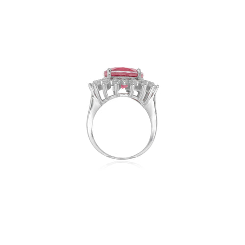 Bague royale en argent sterling avec rubis ovale