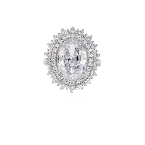 Bague en argent élégante avec design halo