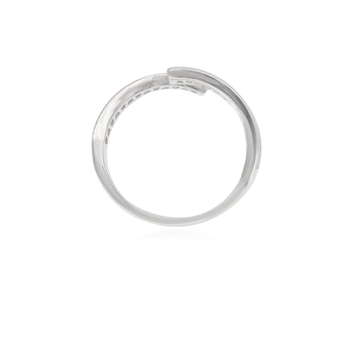 Unvollendeter Silberring mit Baguette-Zirkonia