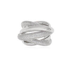 Anillo macizo de plata de ley con diseño retorcido