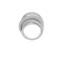 Anillo macizo de plata de ley con diseño retorcido