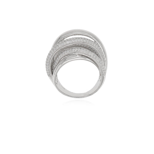 Anillo macizo de plata de ley con diseño retorcido