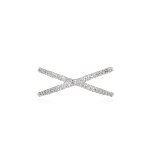 Bague femme chic design X en argent