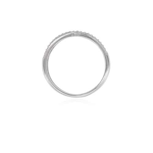 Anillo chic con diseño X para mujer en plata