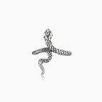 Elegantní stříbrný dámský prsten s hadím designem