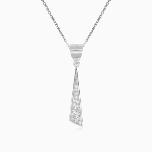 Colgante triangular de plata con circonita cúbica