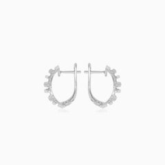 Stříbrné kapkovité náušnice s řadovým vzorem