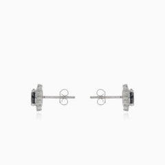 Stříbrné náušnice s kulatým onyxem