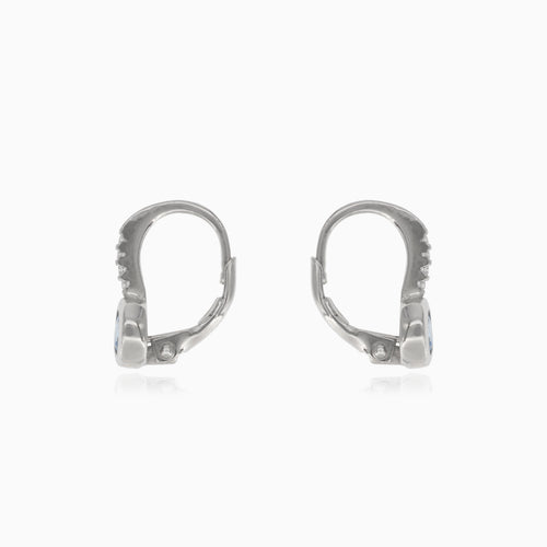 Stříbrné náušnice s kulatým topazem