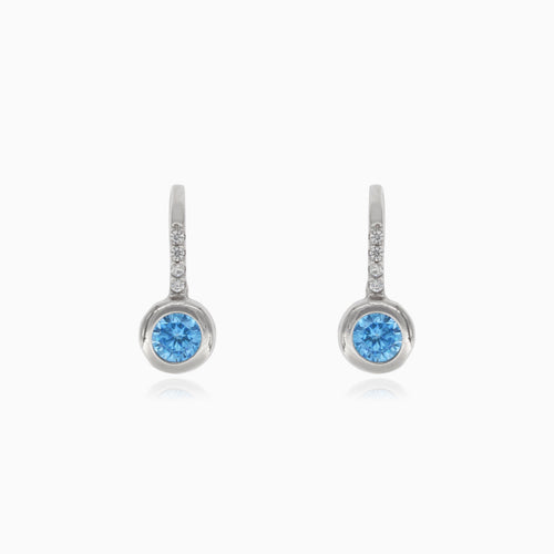 Stříbrné náušnice s kulatým topazem