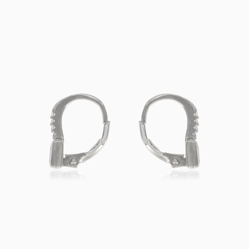 Silver earrings with square topaz