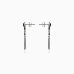 Silberne Schlangen-Ohrringe mit schwarzen Zirkoniasteinen