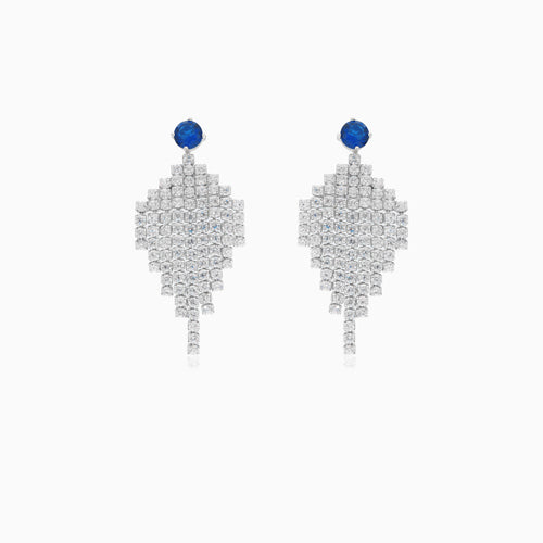 Pendientes de plata esterlina con zafiros en forma de gota