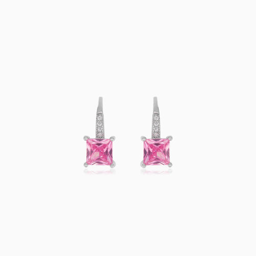 Boucles d’oreilles pendantes en argent sterling avec quartz rose