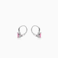 Boucles d’oreilles pendantes en argent sterling avec quartz rose