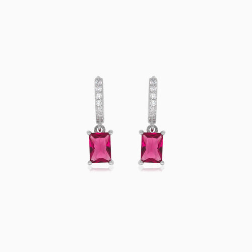 Sterling silver earrings with ruby elegance