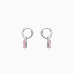 Stříbrné náušnice s růženínem