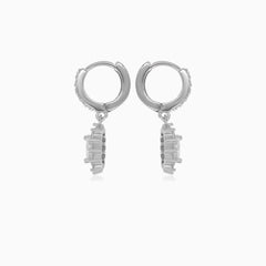 Stříbrné visací náušnice s kubickými zirkony