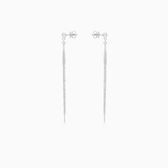 Pendientes colgantes simples de plata de ley sin piedras