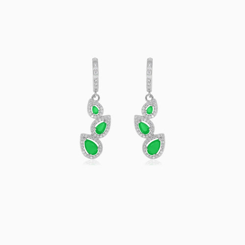 Náušnice ve tvaru kapky s hruškovým smaragdem