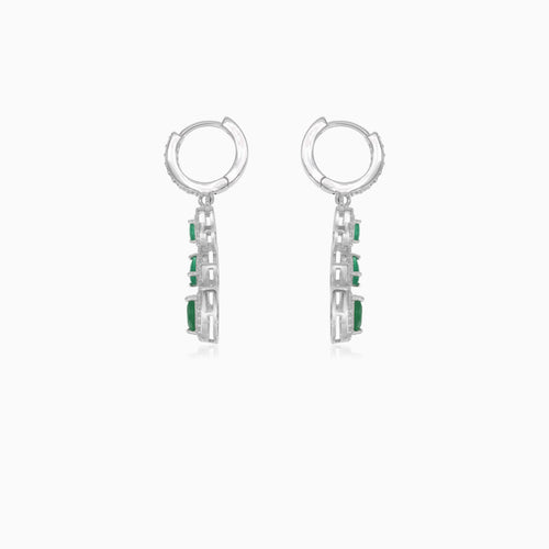 Náušnice ve tvaru kapky s hruškovým smaragdem