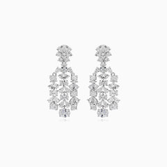 Pendientes colgantes de plata de ley con circonita cúbica