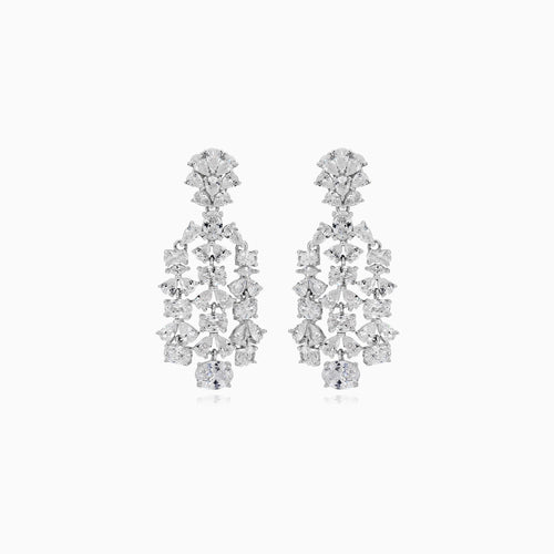 Visací náušnice ze stříbra s kubickými zirkony