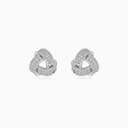 Sterling Silber Knoten Ohrstecker mit Zirkonia