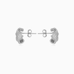 Sterling Silber Knoten Ohrstecker mit Zirkonia