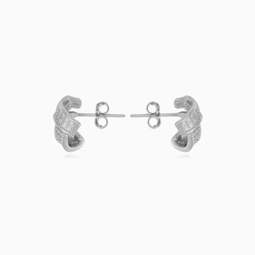 Sterling Silber Knoten Ohrstecker mit Zirkonia