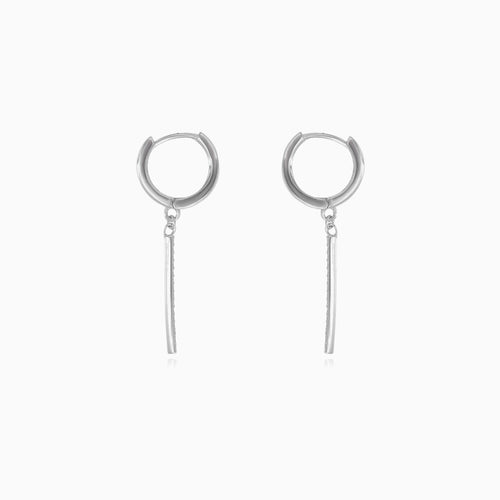 Silberne Hänge-Ohrhänger mit Zirkonia-Steinen