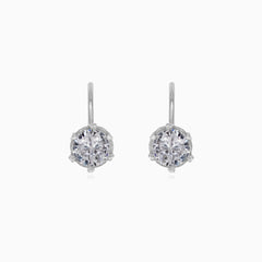 Boucles d’oreilles simples en argent sterling avec zirconium cubique