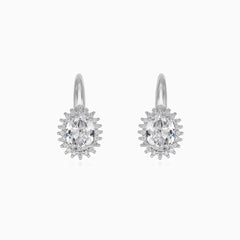 Stříbrné visací náušnice se vzorem svatozáře